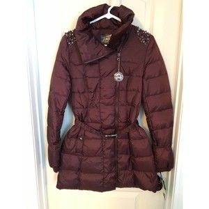 Sam‎ Edelman Women's Baxton Lorissa Down Jacket Maroon Size Small
